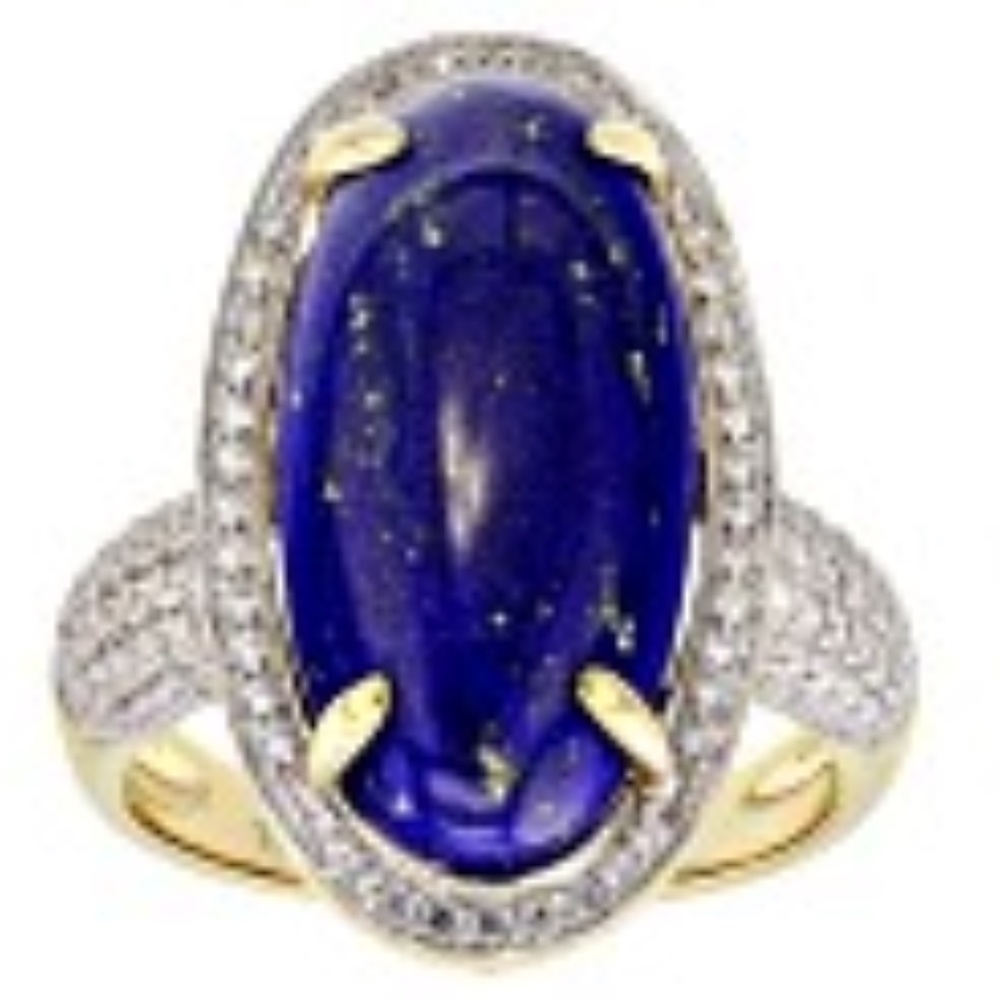 Blue Lapis Lazuli 10k Yellow Gold Ring .73ctw